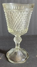 VTG Clear Glass Indiana Glass Diamond Point Compote Vase 11