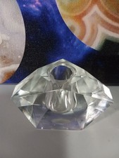 Art Deco c1920 Crystal Bud Holder Paperweight Glass clear, geometric facet  picture