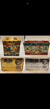 Vintage 1996 M&M’s Christmas Village Tin Canisters Lot of 2 Toy Shop Diner picture