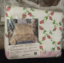 vintage owens acrylic polyester pink rose bud blanket twin full roses picture