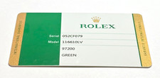Rolex Hulk 116610LV Submariner Warranty Certificate Guarantee 2015 0 Serial Cert picture