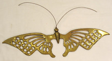 Vintage Wall Decor Solid Brass Butterfly Figurine MCM 14 in. Plaque Hanger picture