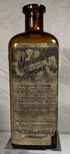 Antique Wright’s Condensed Smoke Amber Bottle w/ Label Kansas City picture