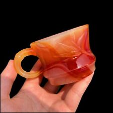 2pc Cup Carving Carnelian Healing Red Agate Reiki Natural Crystal Collection Gif picture