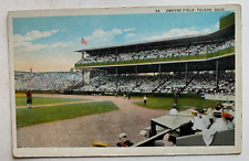 c 1910s OH Postcard Toledo Swayne Field Baseball Stadium crowd game field dugout picture