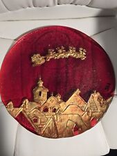 2 Antique Handpainted Decorative Christmas Platters picture