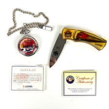 Vintage Lionel Train Centennial Collectable Pocket Watch x Pocket Knife 2000 NEW picture