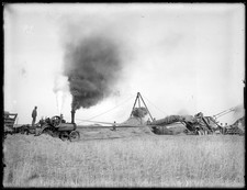 Threshing Machine Wheat Harvest Vintage 1900s Farm Photo Reprint picture