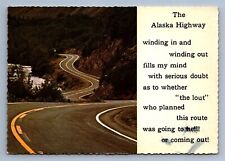 Postcard Vintage Alaska Highway Poem Poetry Travel Road Nature Scenic 4x6 picture