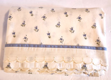 VTG LAURA ASHLEY Queen Flat Floral Blue Flowers Bed Sheet 100% Cotton picture
