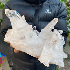 3.9lb Large Natural Clear White Quartz Crystal Cluster Rough Healing Specimen picture
