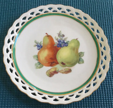 Winterling Bavaria Pears Plate Vintage Germany 7.5” Gold Rim Dish, Cut outs picture
