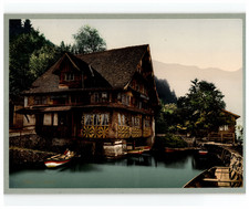 Switzerland, Lake Lucerne, Treib vintage photochrome, photochrome, vintage  picture