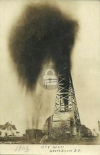 South Shore SD South Dakota 1903 Oil Well Gushing RPPC Photo Postcard COPY picture