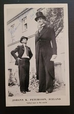 CIRCUS SIDESHOW SOUVENIR JOHANN PETURSSON SIGNED PHOTO SCARCE ICELAND TALLEST picture