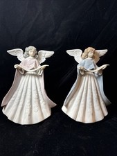 Vintage Llardo￼ angel Pear Made In Spain, Porcelain Choir Angels, Pink, Blue Set picture
