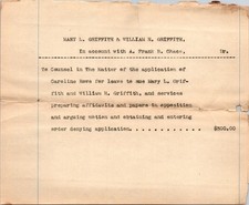 In Account With A Frank B Chace Mary L Griffith Antique Letterhead Billhead TL10 picture