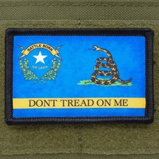 Nevada Don't Tread On Me Patch Moral Tactical Gadsden Flag Hook & Loop 3x2 picture