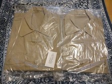 2Vtg Deadstock 60s 70s Khaki Sz 15.5 Military US Army Vietnam War Uniform Shirts picture