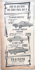 Large 1964 newspaper ad for Mercury - '64 Comet Caliente, Montclair Marauder + picture