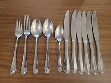 11 Pc Mikasa Gourmet Basics Stainless CHLOE Dinner Knives, Forks, Spoons picture