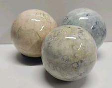 Ocean Jasper Sphere Lot of 3 Natural Orbicular Madagascar Crystal Ball Set  picture