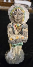 Vtg. Native American Chief Figurine Indian Warrior Sitting Bull 7.5