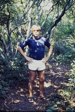 c1970's Ektachrome 35mm Slide, Man Hiking Trail, Short Shorts Sunglasses Kodak picture