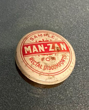 Sample Man-Zan Manzan for Rectal Discomforts Tin Vintage Antique picture
