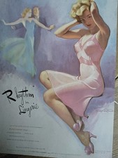 1944 Rhythm Pink Slip Vintage Bradshaw Crandell Fashion Lingerie Art Ad   picture