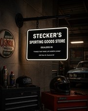 Custom Square Dual Side Pub Style Light Up LED Sign Bar - Add Custom Image Name picture