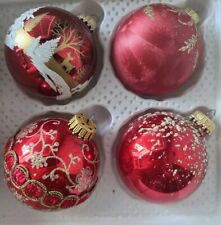Vintage Glass Christmas Ornaments W/Glitter - Lot Of 4 picture