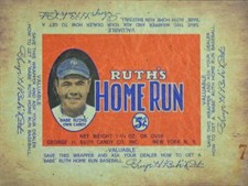BABE RUTH HOME RUN CANDY BAR WRAPPER HEAVY DUTY USA MADE METAL ADV SIGN picture