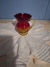Vintage Amberina Hand Blown Glass 5 Inch Pitcher picture