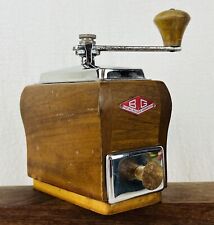 Vintage B.G Macina Acciaio Italian Steel Mill Burr Coffee Grinder Wood INOX picture