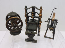 3 VTG Durham DieCast Doll House Antiques Printing Press, Coffee Grinder, Stone picture