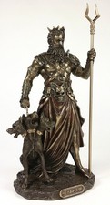HADES Standing With CERBERUS Greek Mythology Underworld God Statue Bronze Finish picture
