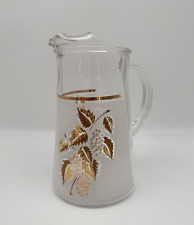 Vintage Libbey Glass Pitcher with Leaf and Grapes Pattern Circa 1960s-1970s picture