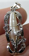 #1 17.00ct Asia 100% Natural Raw Rough Uncut Pearl Crystal Pendant 3.40g 27mm picture