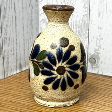 Vintage Tonala Mexican Folk Art Pottery Sandstone Stoneware Miniature Vase picture