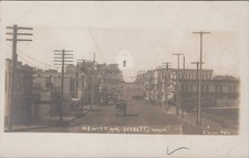 Hewitt Avenue Everett WA Streetcar Trolley Store Front RPPC Edson 1900s Postcard picture