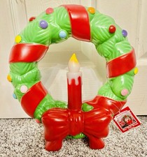 Mr. Christmas Wreath Tabletop Lighted Blow Mold Vintage Nostalgic Style picture