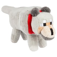 Jinx Minecraft Wolf Plush Stuffed Toy Gray 15 Long picture
