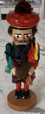 STEINBACH VOLKSKUNST Bagpiper NUTCRACKER 14” Handmade German Stamped w/Tag picture