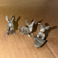 Spoontiques 1980’s Pewter Rabbit Figurines picture