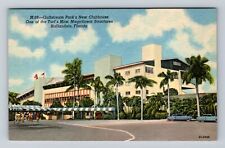 Hallandale FL-Florida, Gulfstream Park's New Clubhouse, Vintage Postcard picture