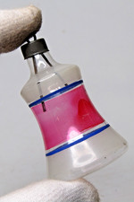 VTG WWII Unsilvered Glass Matte Hot Pink BELL Christmas Ornament Premier picture