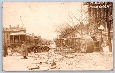 K54/ Dayton Ohio RPPC Postcard c1913 Trolley Wreck Flood Disaster YMCA  245 picture