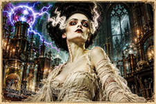 The Bride - Halloween Postcard 4x6 Gothic Art card Rust & Lantern Original picture