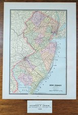 Vintage 1888 NEW JERSEY Map 10